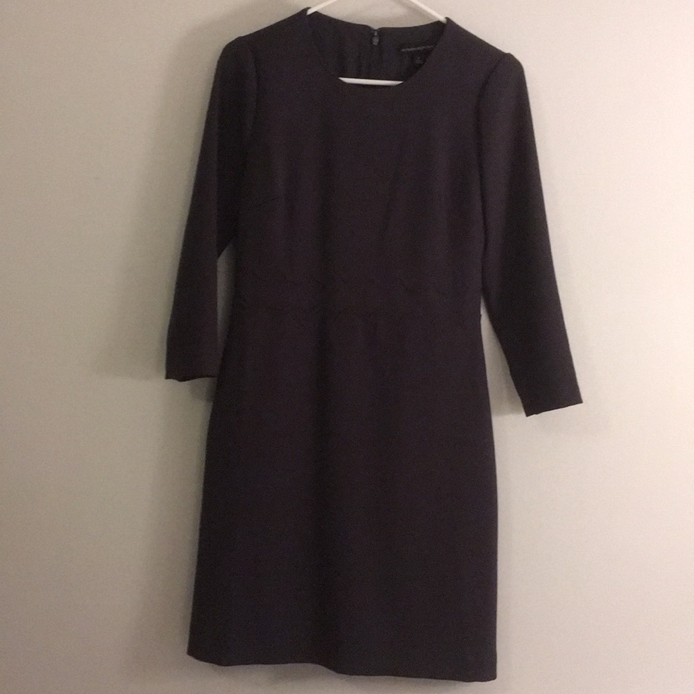 Gray 3/4 sleeve crew neck dress